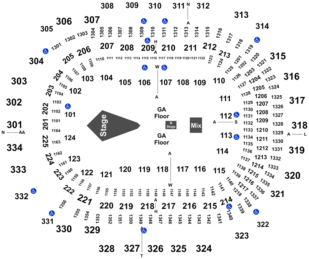 Disturbed & Three Days Grace Tickets At American Airlines - American Airlines Center Map Carrie Underwood (1050x888), Png Download