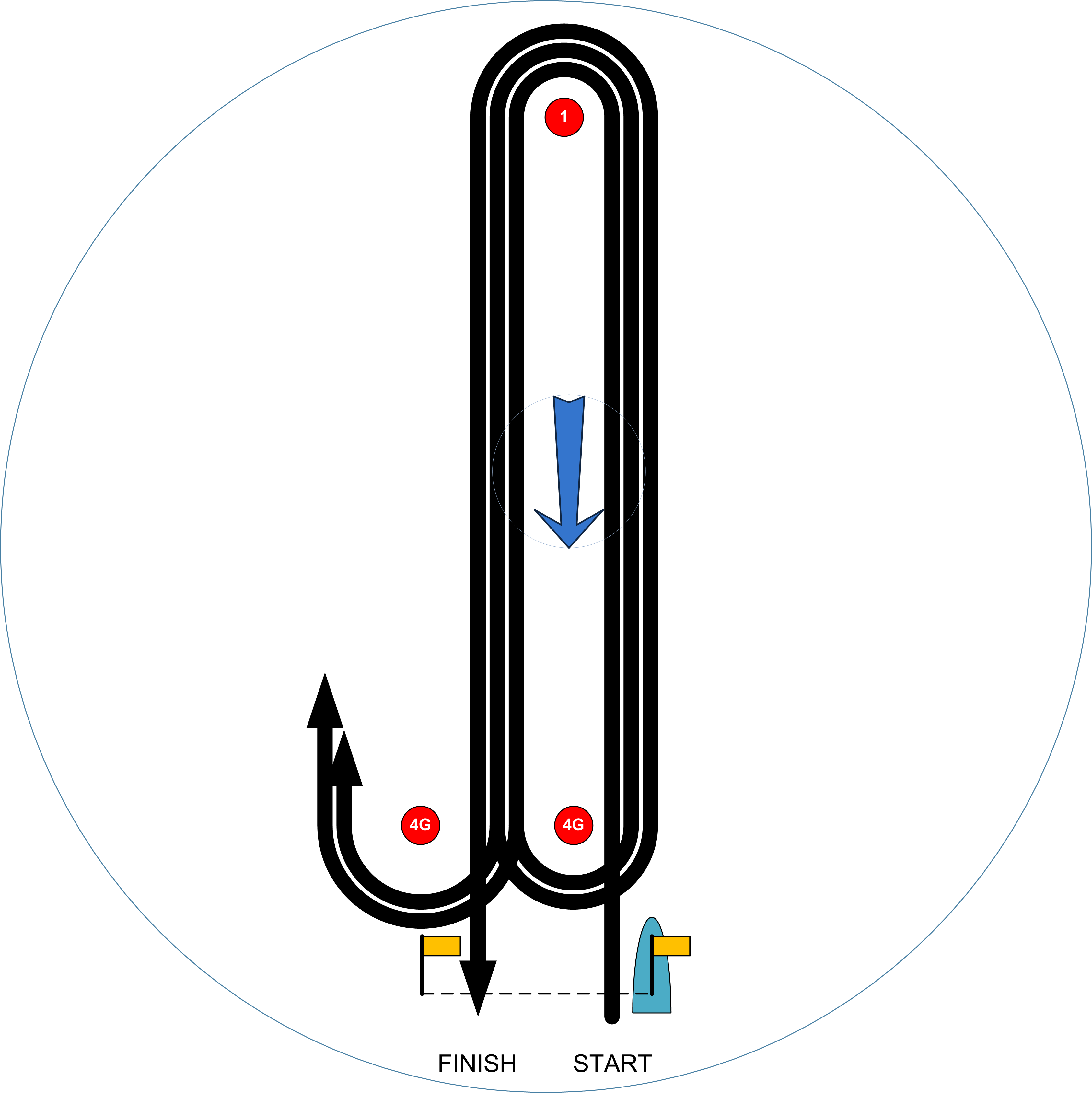 1996 Olympic Sailing Course Wx - Circle (3370x3373), Png Download