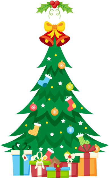 Traditional Christmas Tree With Gifts Clipart Png Image - Christmas Day (715x715), Png Download