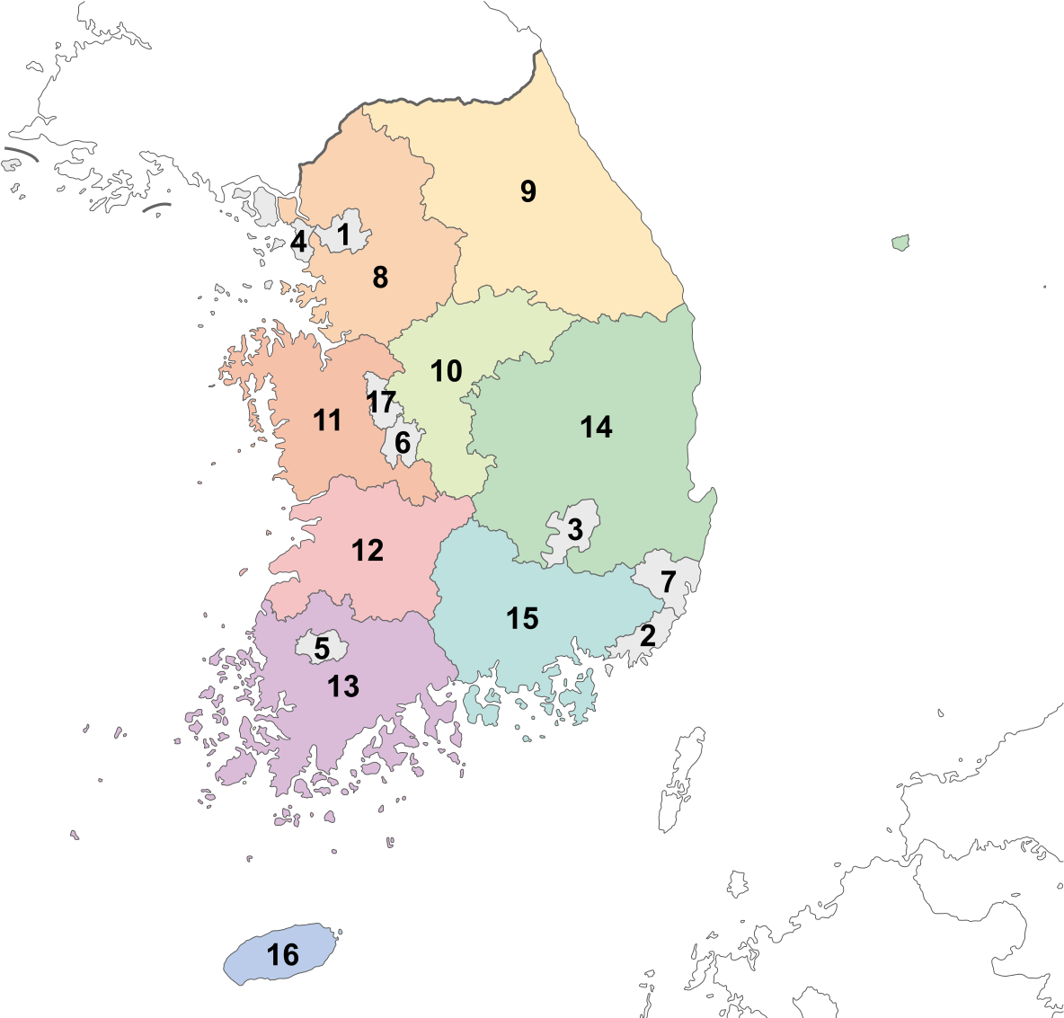Provinces Of South Korea (1200x1132), Png Download