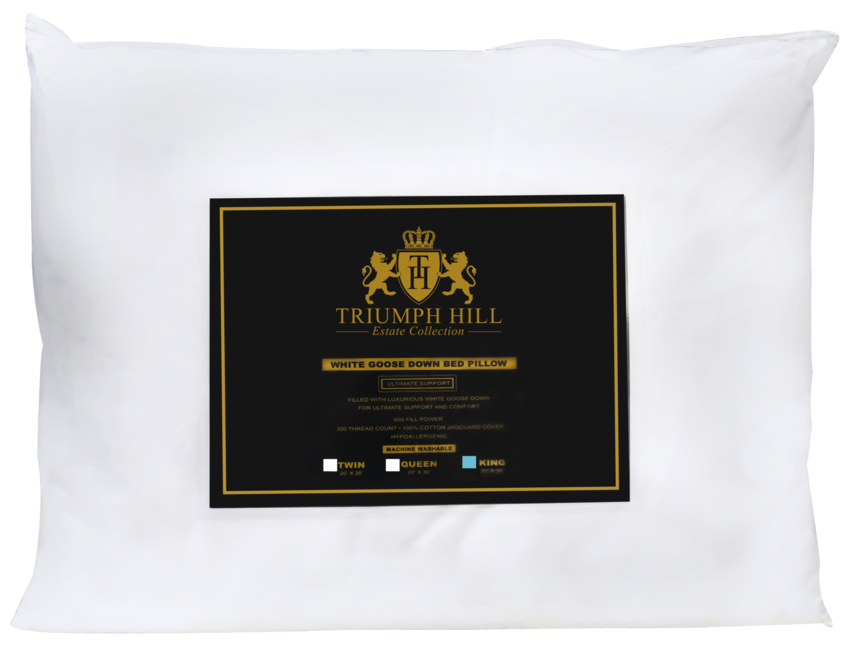 Triumph Hill White Goose Down Bed Pillow 100% Jacquard - Throw Pillow (1024x683), Png Download