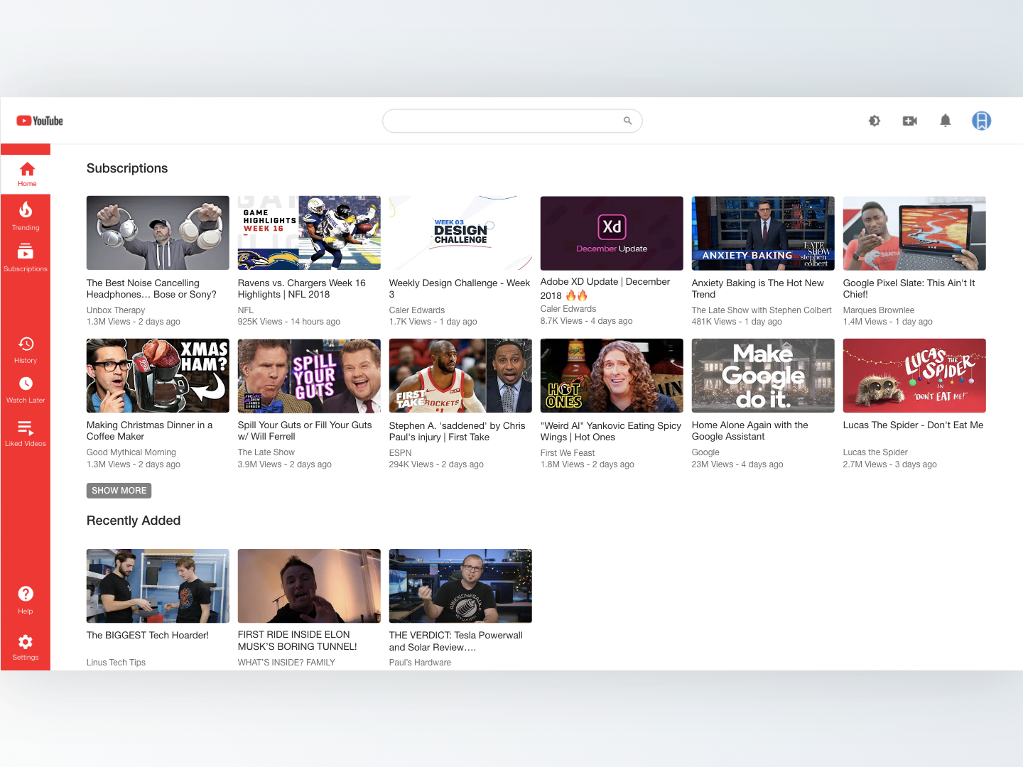 Youtube Homepage Redesign Video App Design Redesign - Online Advertising (1440x1080), Png Download