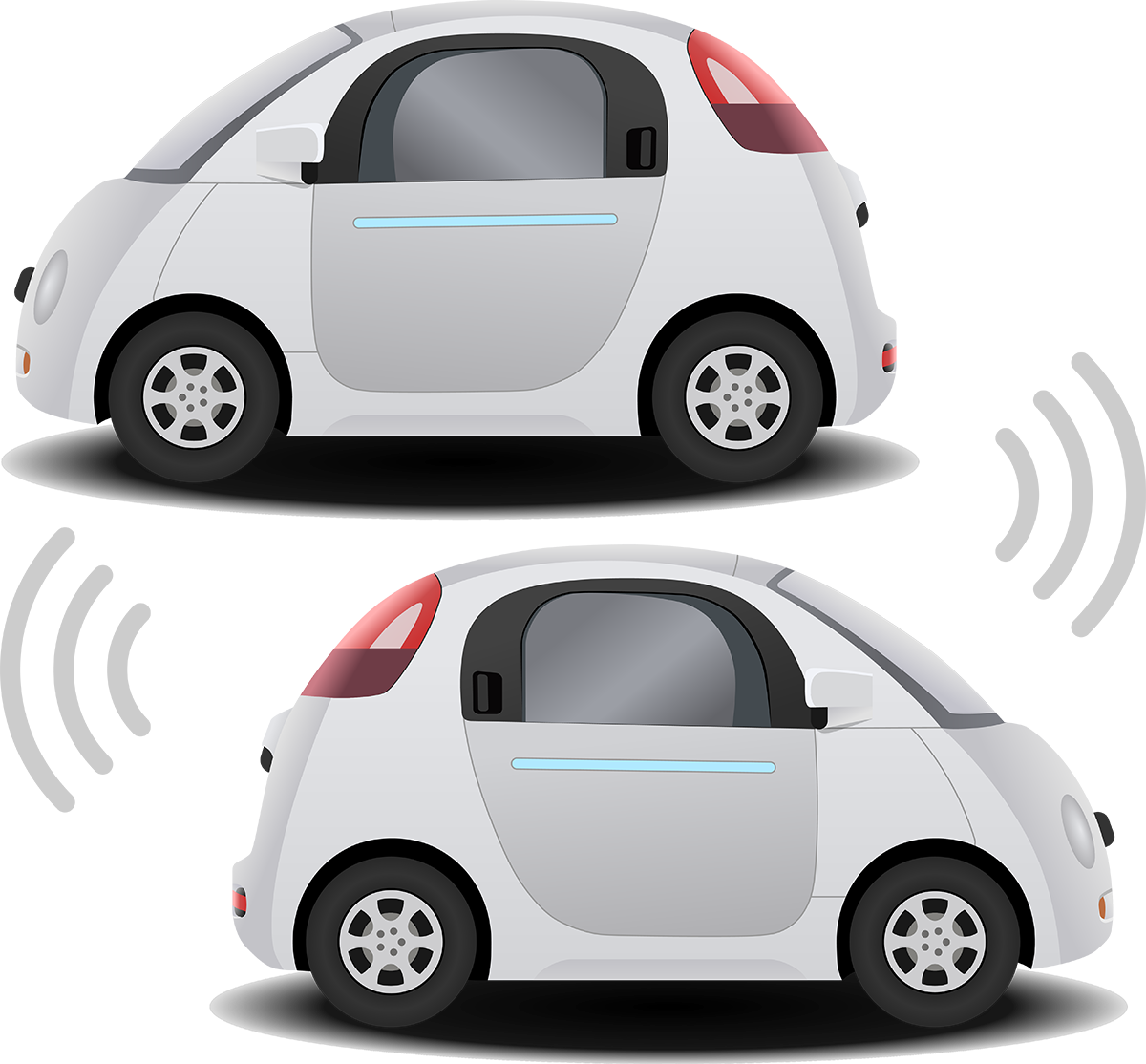 Connected News - Autonomous Car White Background (1200x1114), Png Download