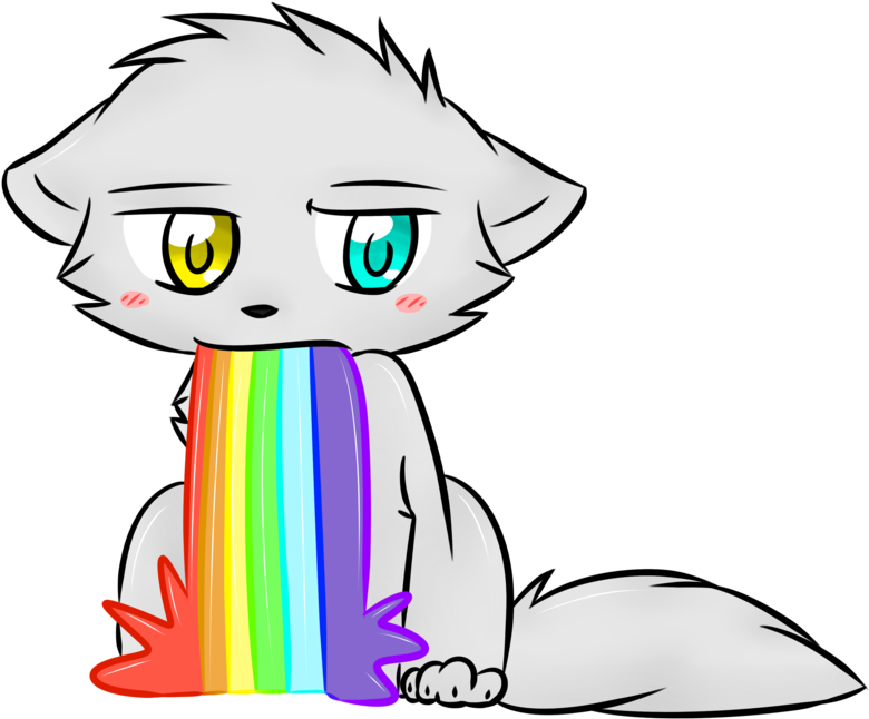 Puke Rainbows Png - Cat Throwing Up Rainbows (1024x768), Png Download