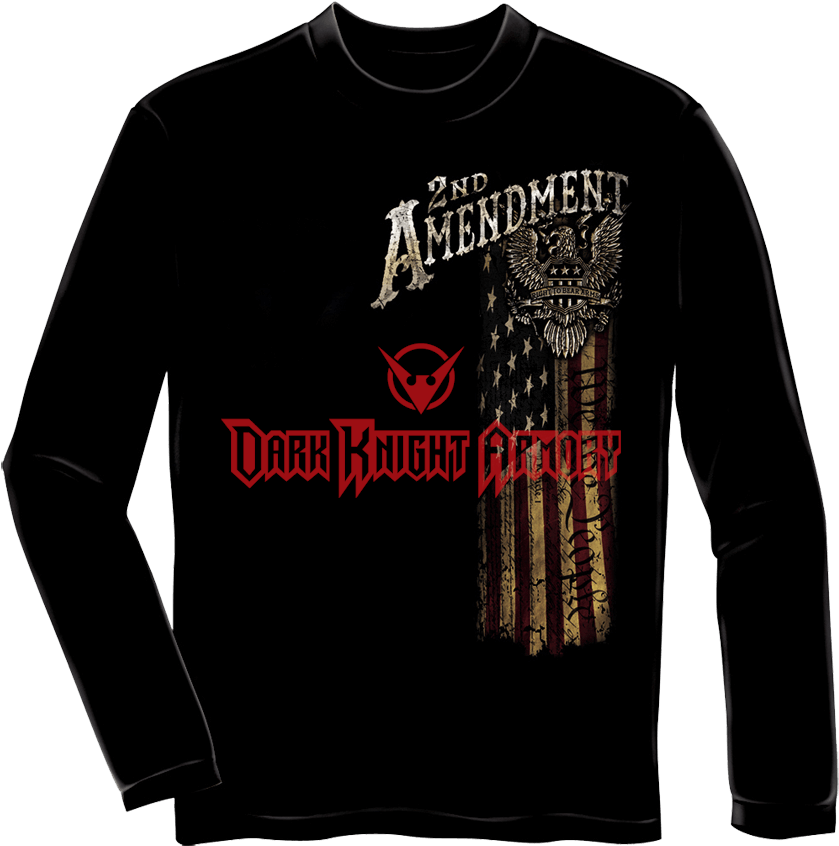 Second Amendment Eagle Silver Foil Long Sleeve Shirt - Long-sleeved T-shirt (850x850), Png Download