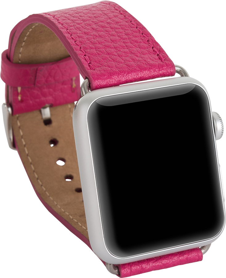 Pink Leather Strap For Apple Watch Strap - Analog Watch (1000x1000), Png Download