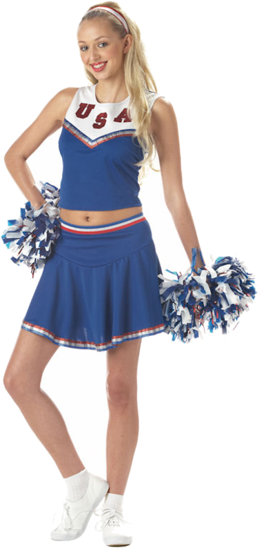 Patriotic Cheerleader Costume - American Cheerleader Costume (500x793), Png Download