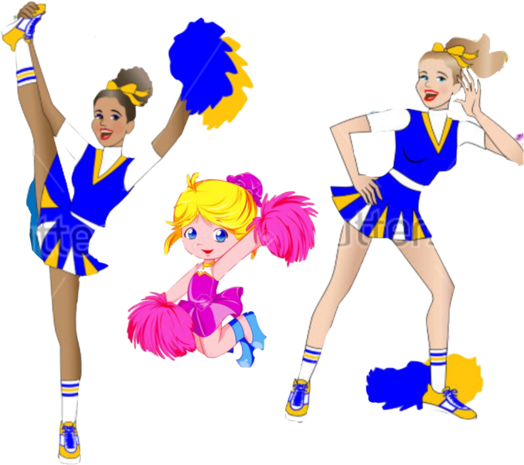 Cheerleaders @hamstersrule Freetoedit - Cheerleader Cartoon (1024x909), Png Download