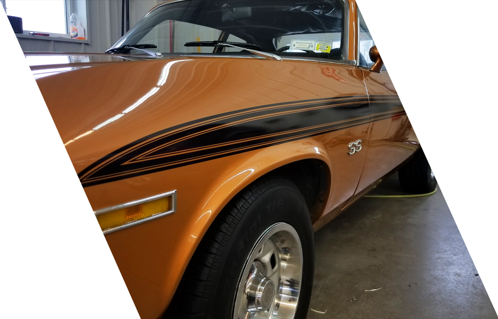 From Matte Black Racing Stripes, Hood And Roof Wraps - Antique Car (1022x655), Png Download