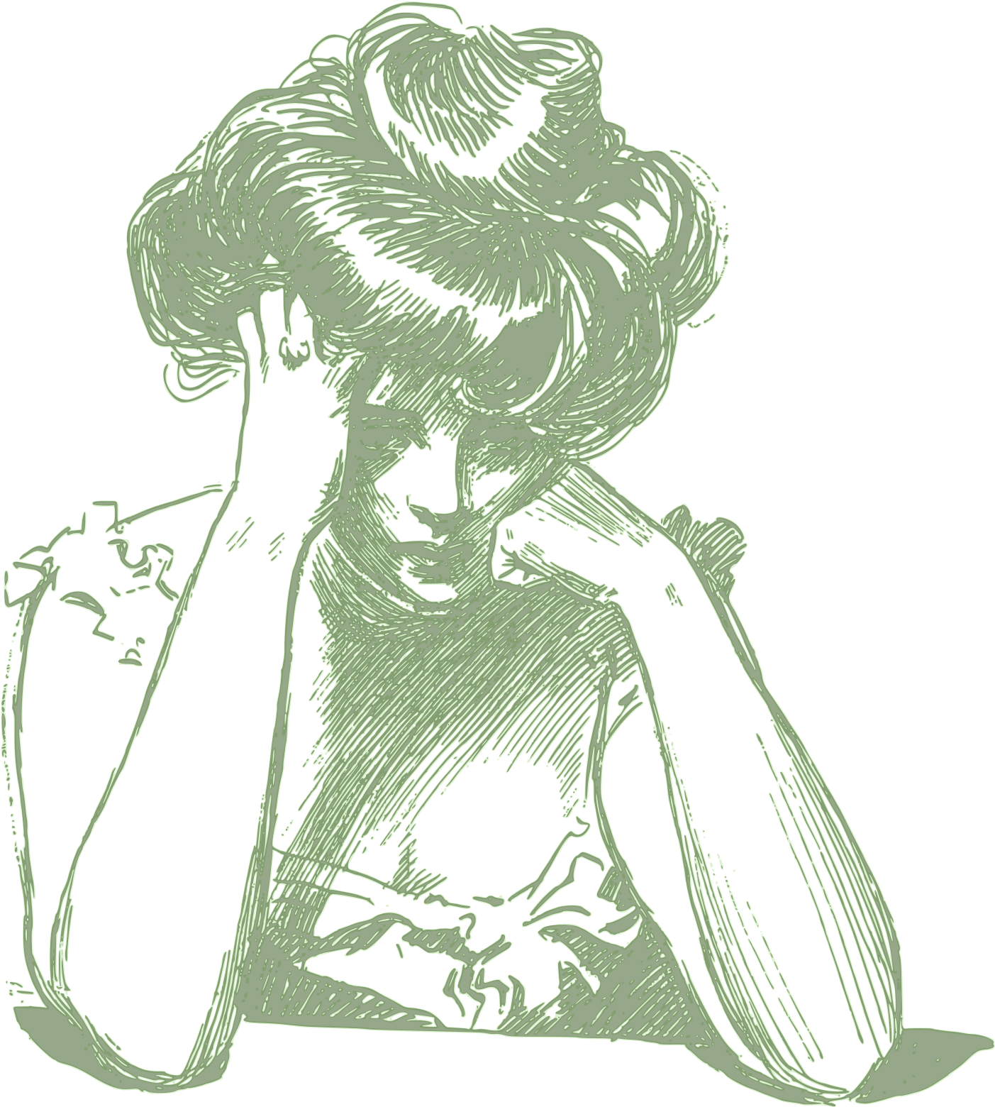 Big Image - Charles Dana Gibson Sketch Pencil (1697x2400), Png Download