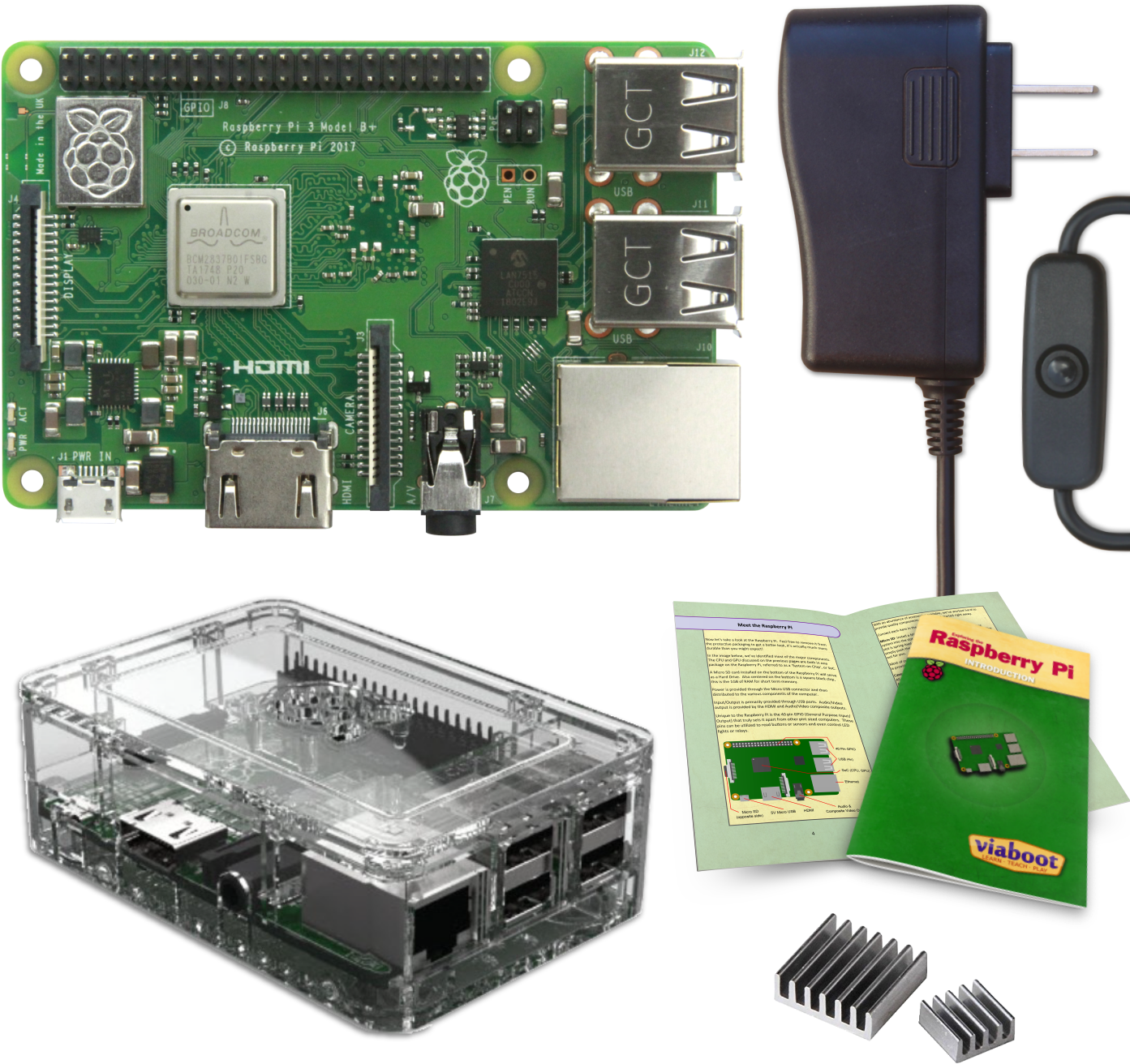 Viaboot Raspberry Pi 3 B Power Kit With Premium Clear - Raspberry Pi Retropie 32g (1406x1406), Png Download