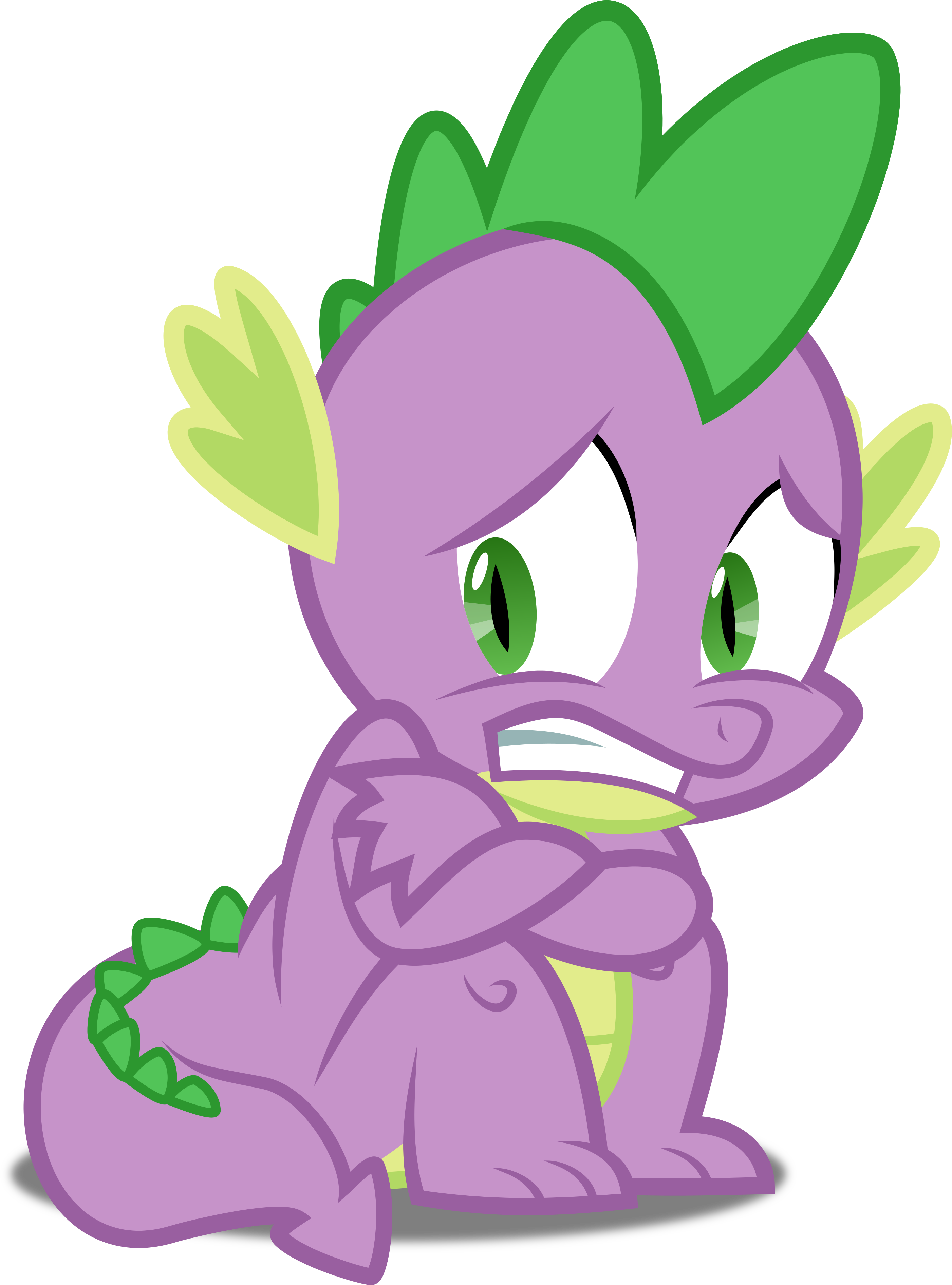 3000 X 3786 3 - Spike The Dragon Scared (3000x3786), Png Download