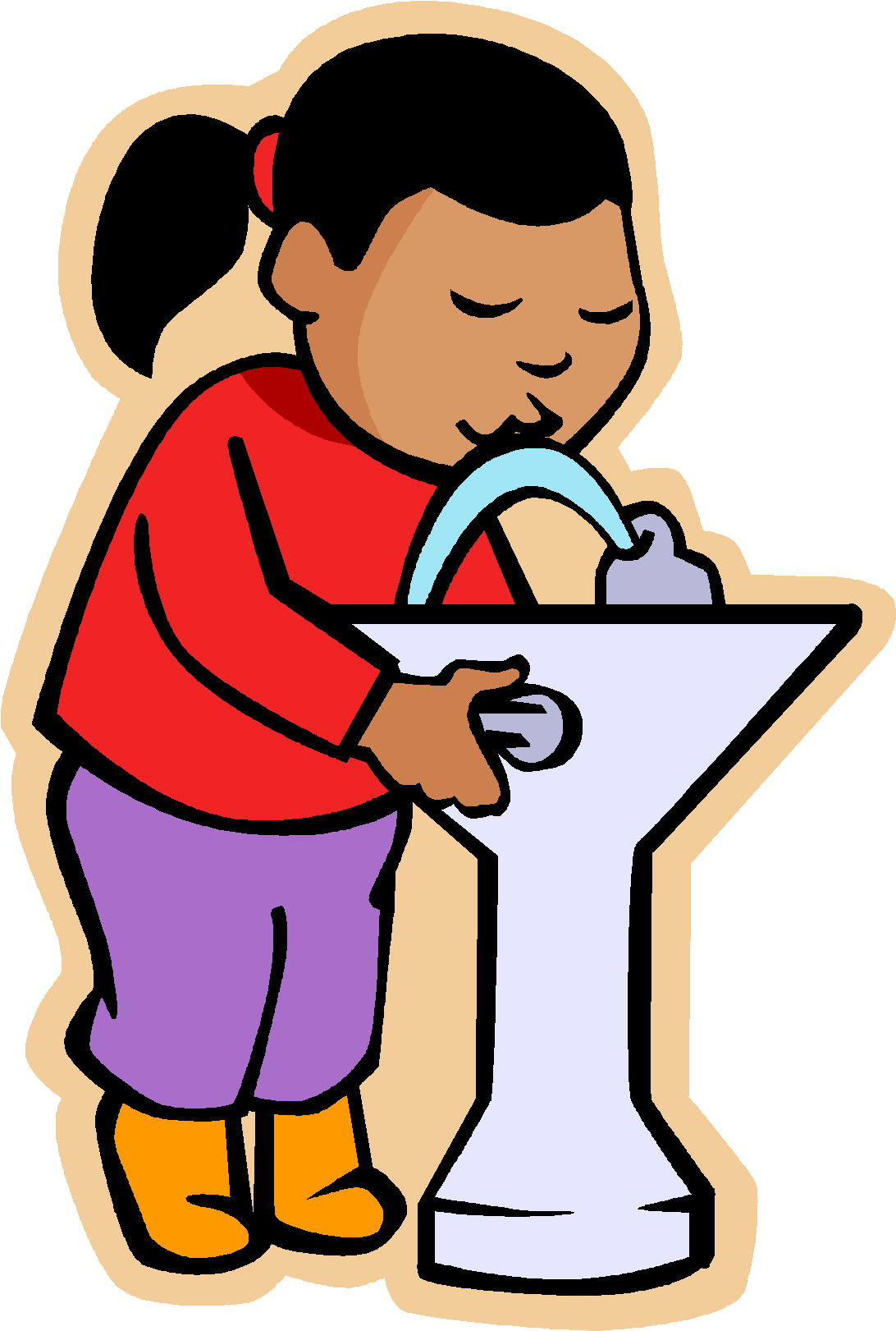 May I Go To Drink Water Clipart - Drink Water Fountain Clipart (1157x1729), Png Download