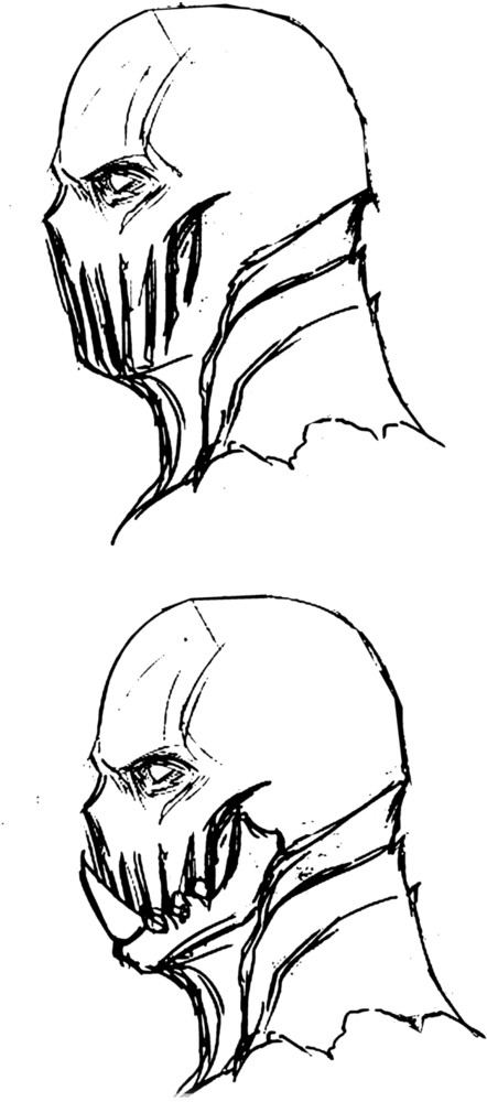 Official Early Brother Blood Mask Concept Art - Sketch (719x1112), Png Download