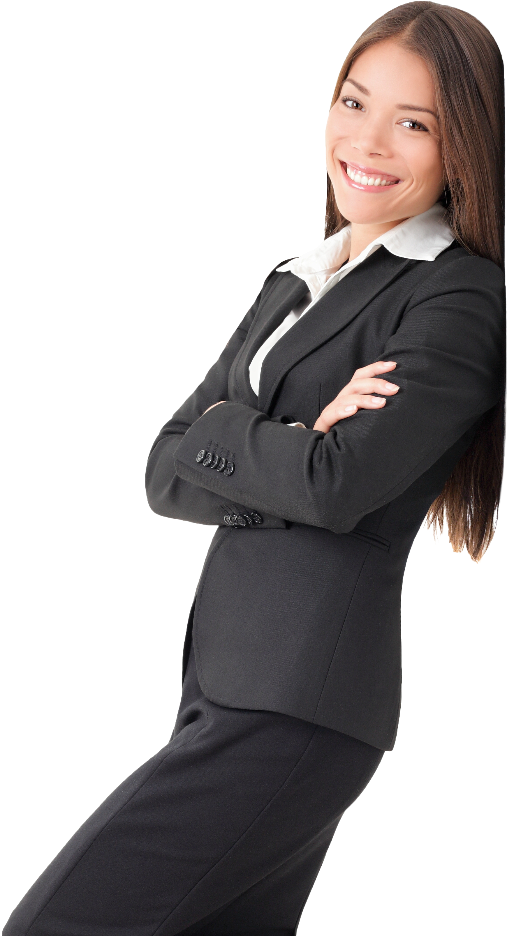 Business Woman Standing Png - Professional Girl Leaning On Something (1832x3248), Png Download