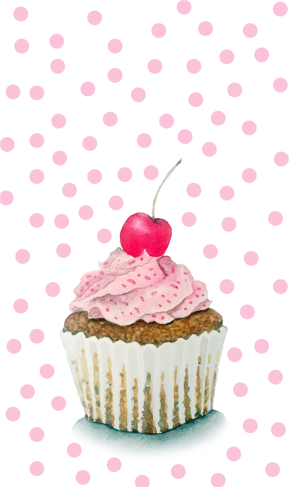 #casetify #iphone #art #design #illustration #pink - Cupcake (1200x2000), Png Download