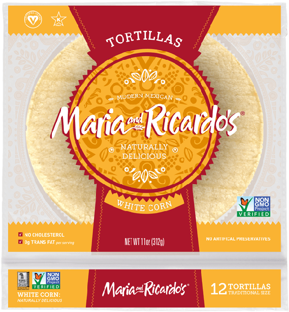 Non Gmo Corn Tortillas - Maria Ricardo's Corn Tortillas (571x700), Png Download