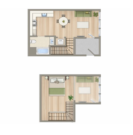Santa Monica Apartments - Floor Plan (640x480), Png Download