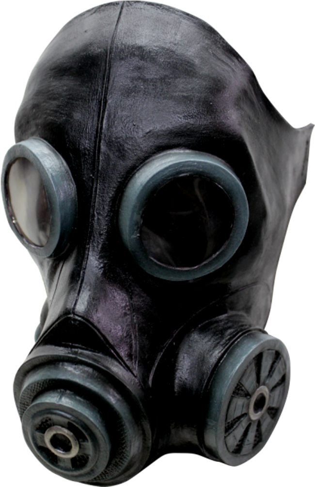 Smoke Gas Latex Mask Zombie Apocalypse Biohazard Halloween - Old Gas Mask Side (1002x1002), Png Download