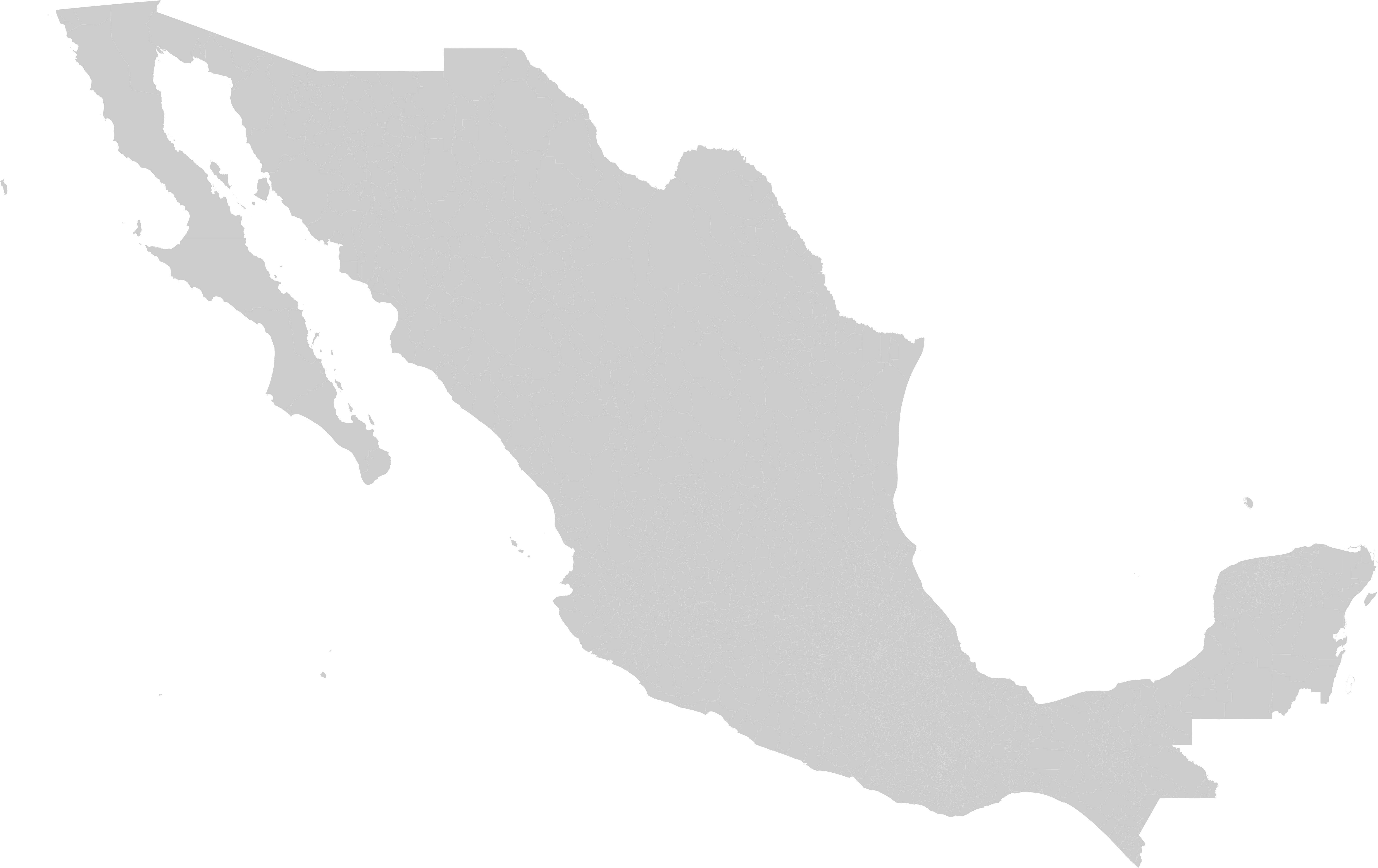 Municipalities Of Mexico - Republica Mexicana Mapa Png (6431x4096), Png Download