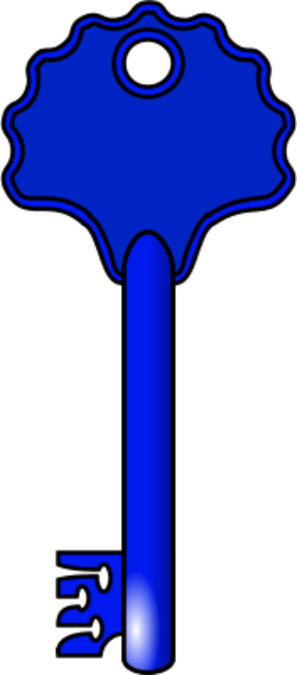 Key Vector Clip Art - Key Blue Clipart (600x1364), Png Download