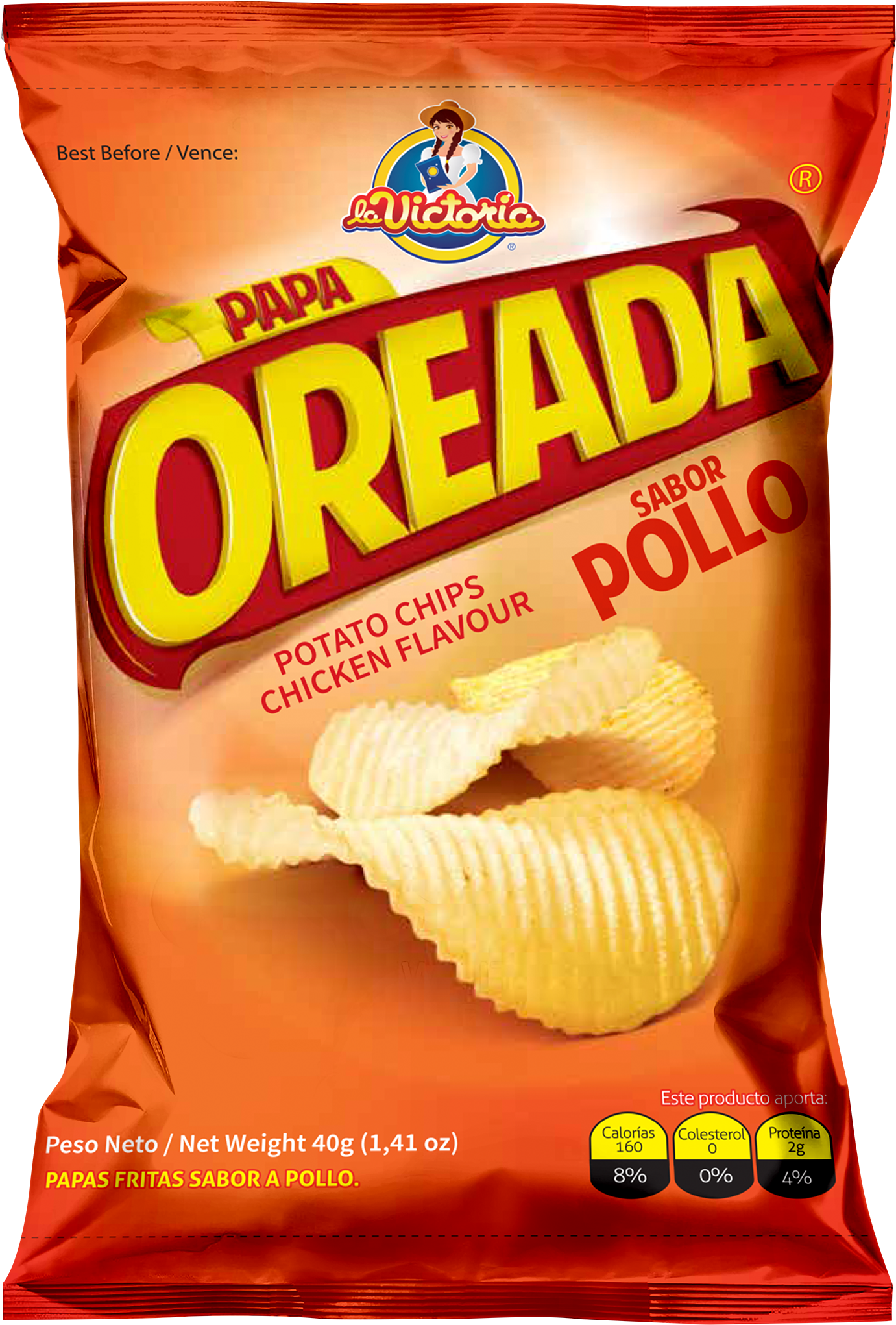 Papa Pollo Oreada 40g - Potato Chip (2041x2721), Png Download
