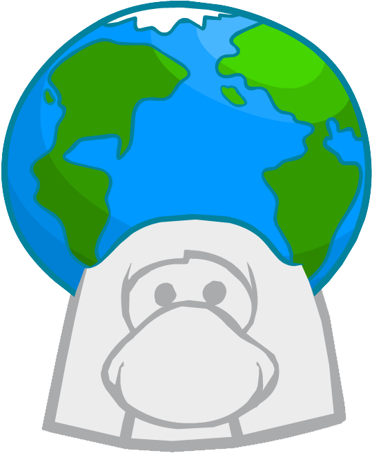 1207 Icons - Club Penguin Earth Hat (561x663), Png Download