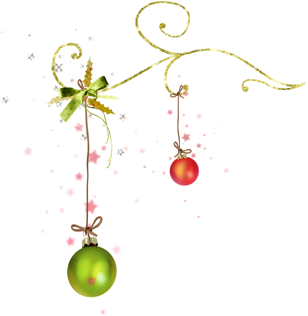 Ftestickers Christmas Decoration Balls Border Corner - Christmas Day (1024x1052), Png Download