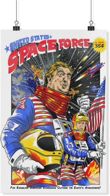 United States Space Force Funny Trump And Pence Political - Poster (1024x1024), Png Download