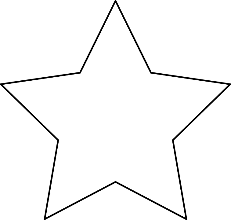 Star, Black, Bookmark, Favorite, Review, Geometric - White Star Icon Png (757x720), Png Download
