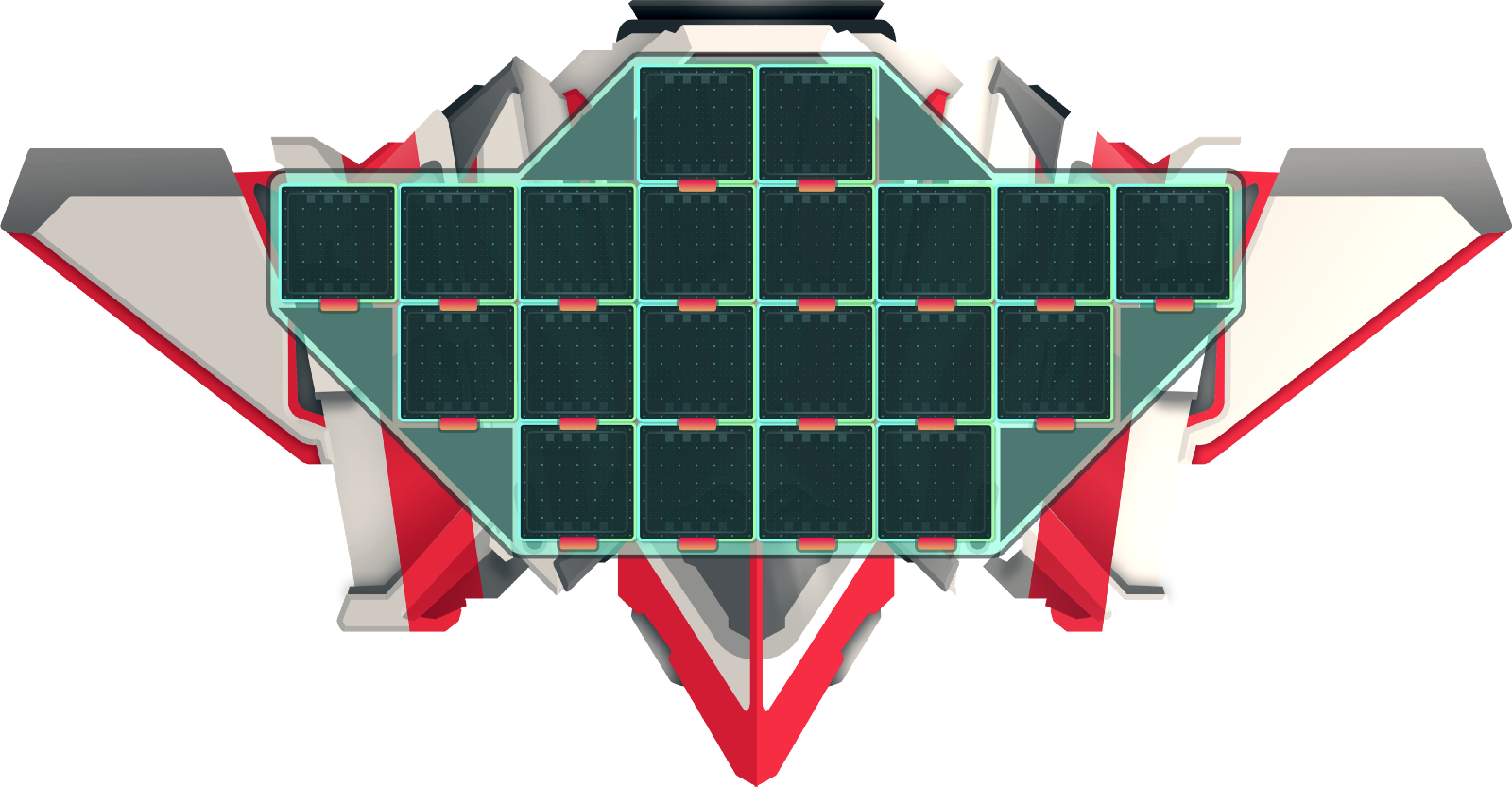 A Ship With An Empty Module Grid Containing 20 Slots - Illustration (1600x833), Png Download
