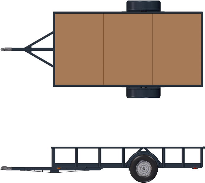 Orthogonal View Of The Utility Trailer From Plans - Diagram (700x700), Png Download