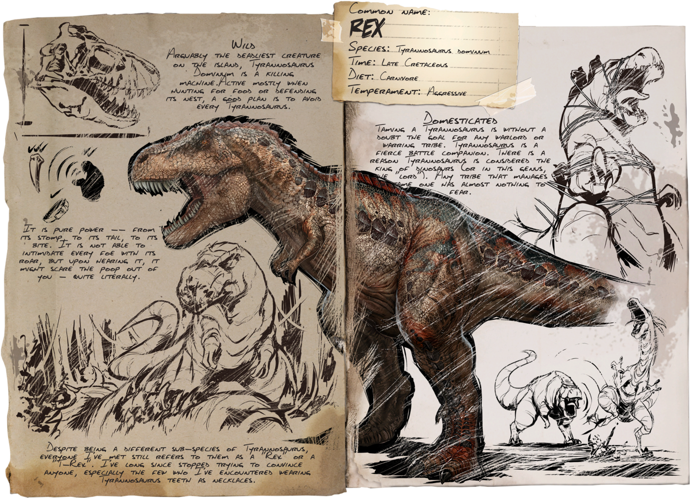 New Modle Rex Ark Ps4, Dinosaur Art, Tyrannosaurus, - Ark Rex Dossier (1600x1064), Png Download