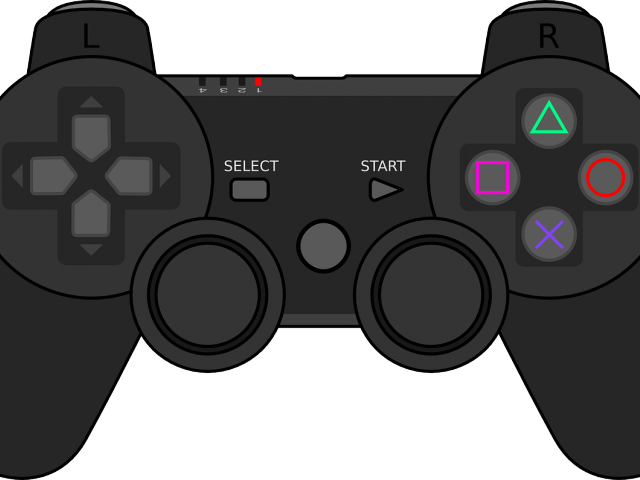 Video Game Clipart Snes Controller - Playstation Controller Clipart (640x480), Png Download
