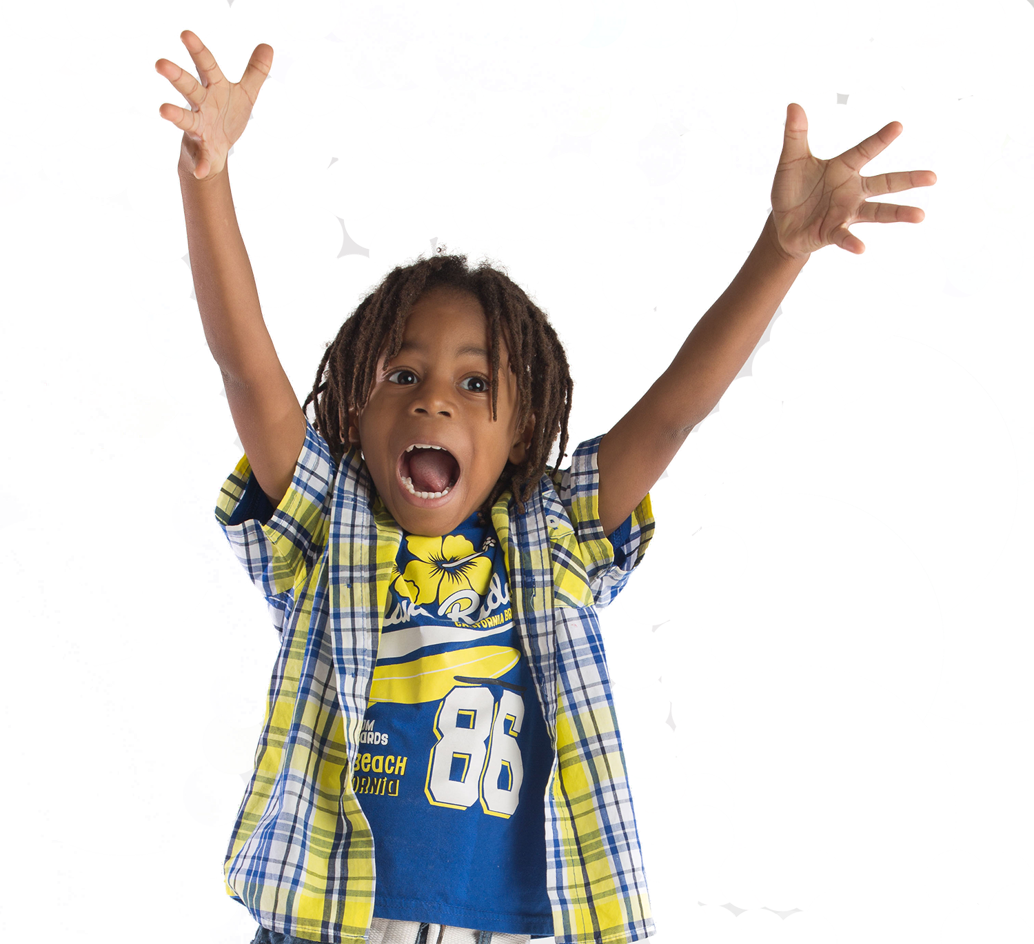 Celebrating Pre-k Boy - Excited Child (1500x1369), Png Download