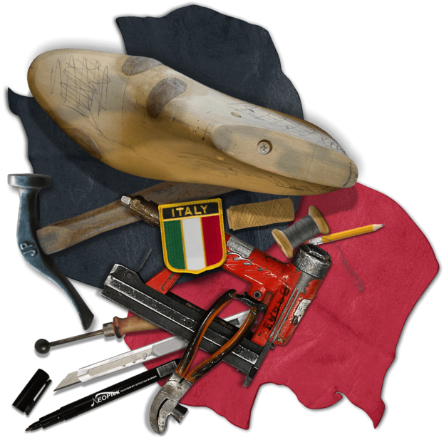 Handcrafted In Italy - Shoe (623x617), Png Download