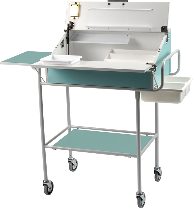Split Lid Medicine Trolley With Heavy Duty Bth Deadlock - Drawer (650x700), Png Download