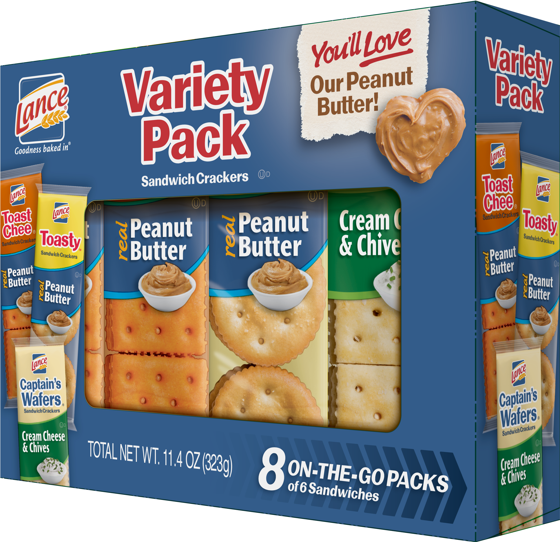 Lance Toast Chee Peanut Butter, Toasty Peanut Butter, - Lance Crackers Variety Pack (2000x2000), Png Download