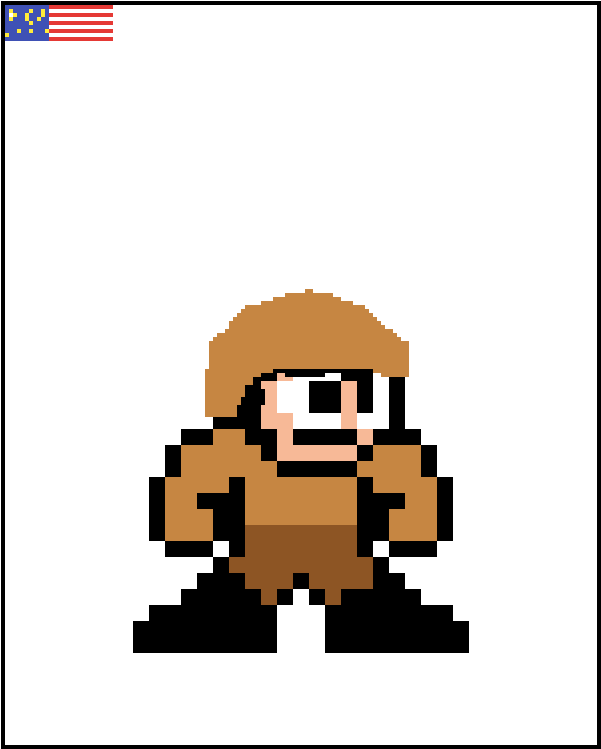 Murica - 8 Bit Mega Man Pixel (1000x1000), Png Download