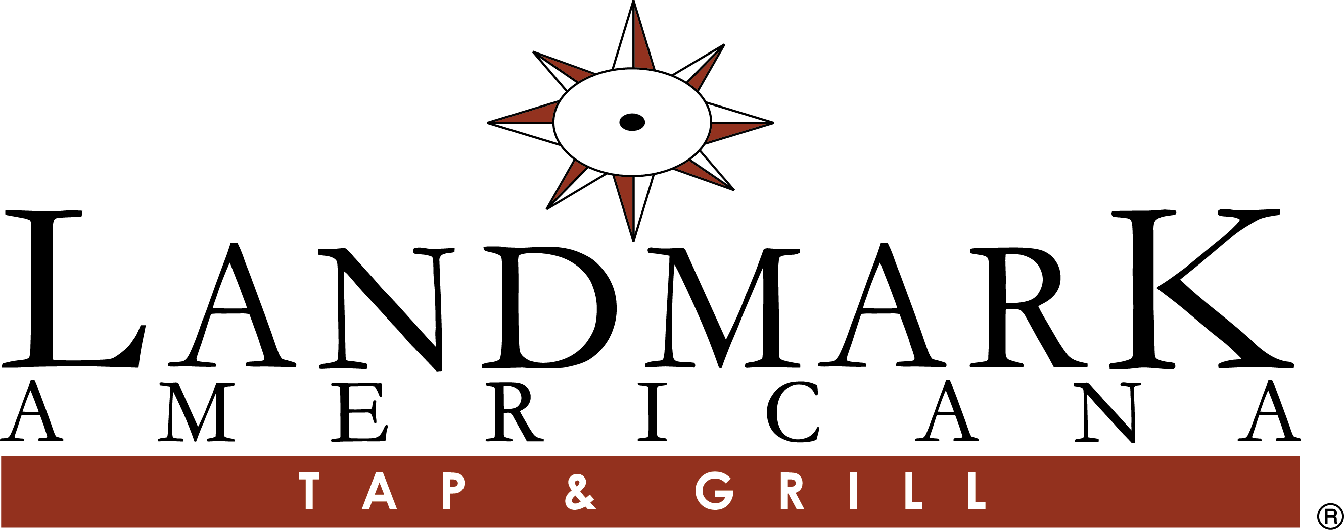 Landmark Americana Tap & Grill And Landmark Liquors - Landmark Americana Logo (2659x1050), Png Download