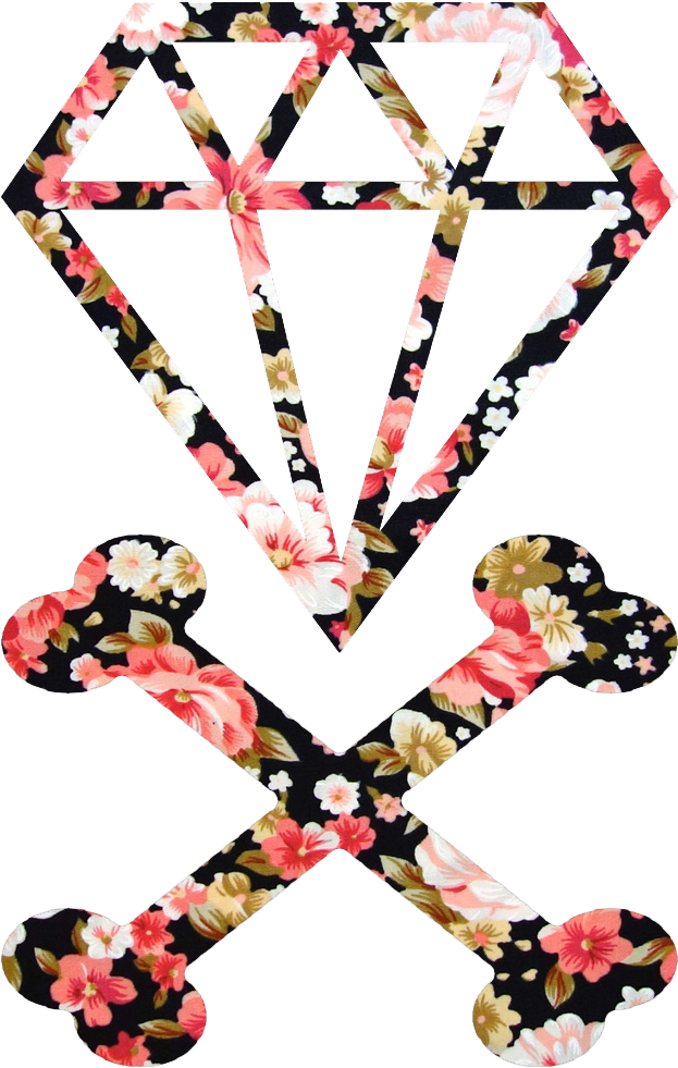 Image Of Diamond Bones // Floral Print - Craft (784x1114), Png Download