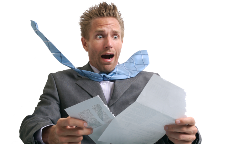 Scaredman@2x - Bill Shock (766x460), Png Download