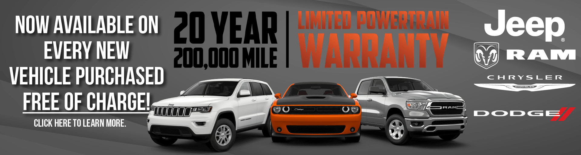 Wooster 20 Year Warranty - Jeep (1920x514), Png Download