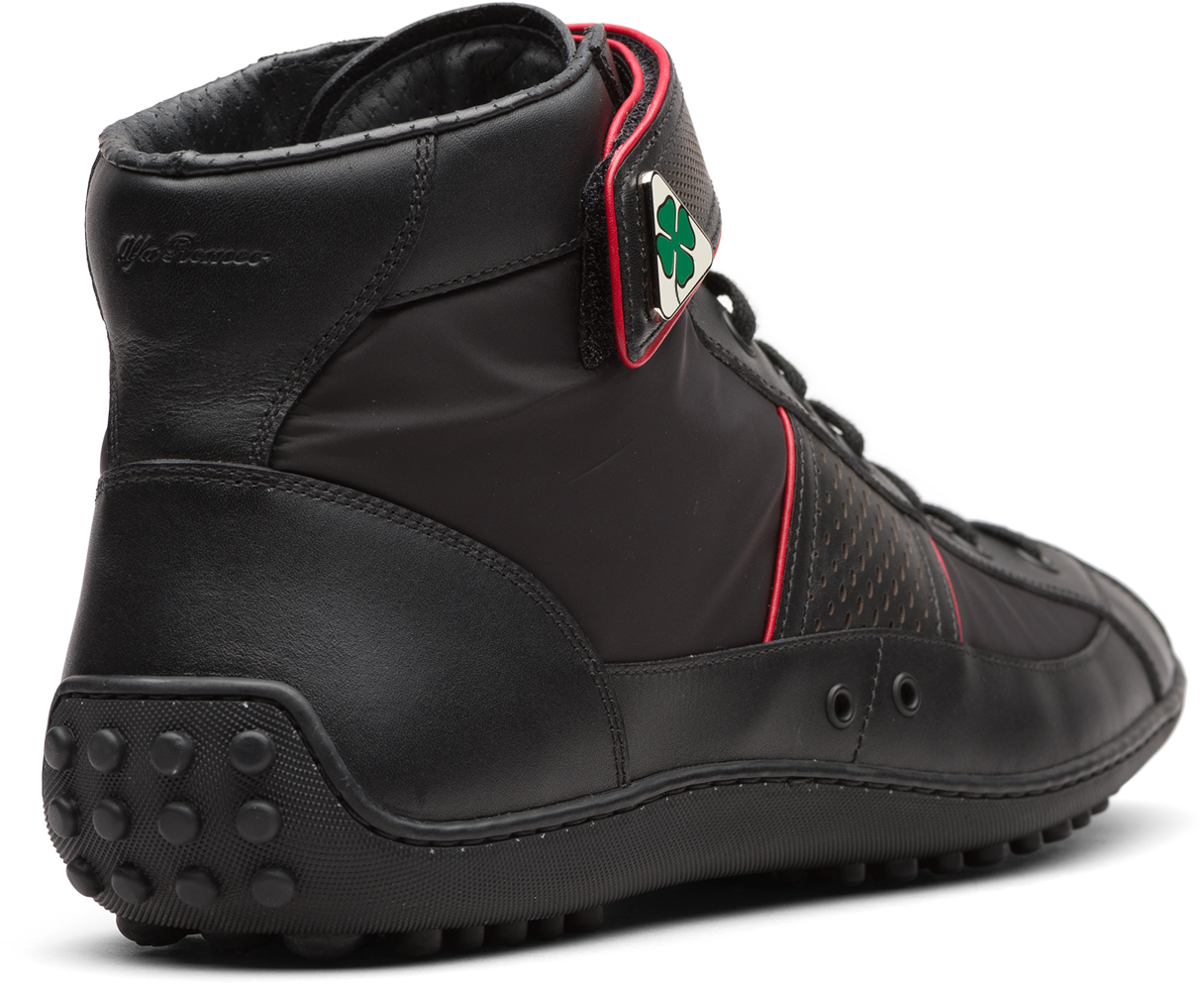 Alfa Romeo Quadrifoglio Calf Leather Nylon - Motorcycle Boot (1971x1755), Png Download