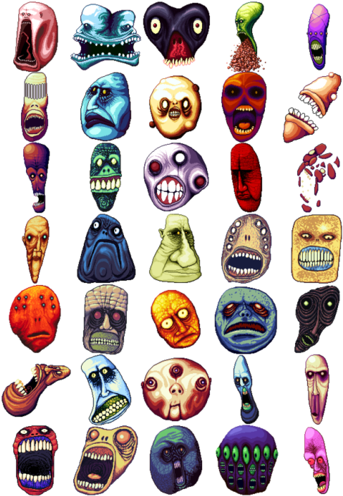 100 Pixel Faces (500x703), Png Download