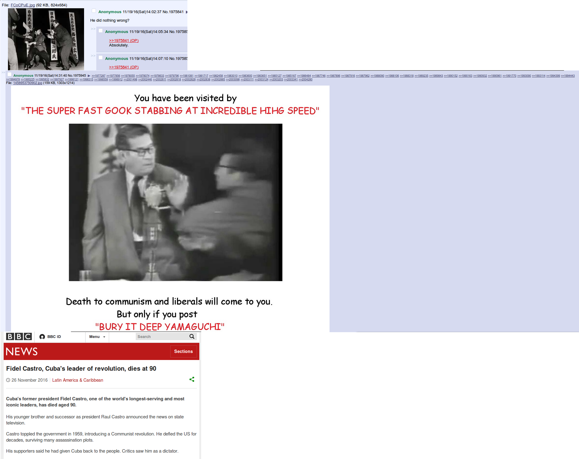 /his/torians Use Meme Magic To Kill Fidel Castro - Bury It Deep Yamaguchi (1893x1549), Png Download