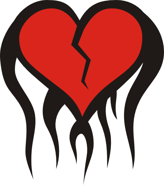 Broken Heart Clip Art - Broken Heart Vector Transparent (528x596), Png Download