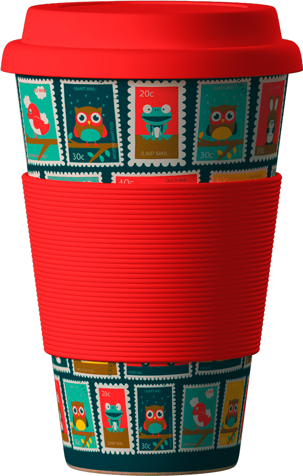 Eco Bamboo Cup Stamps, Red 400 Ml - Eco Coffee Cup Bamboo (1000x1000), Png Download