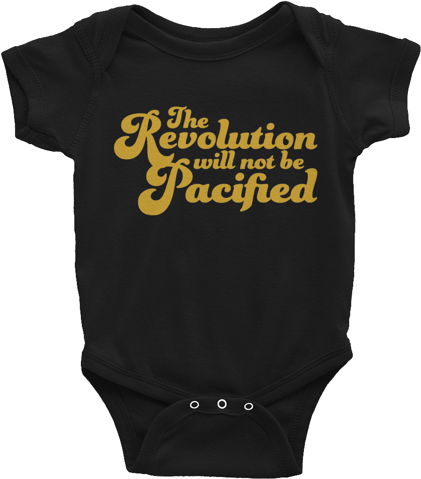 Revolution Onesie Gold Mockup Flat Front Black - Infant Bodysuit (1000x1000), Png Download