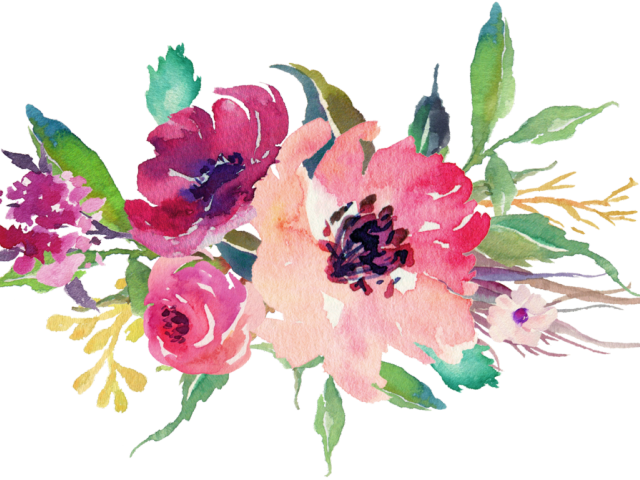 Peony Clipart Floral - Flores En Acuarela Png (640x480), Png Download